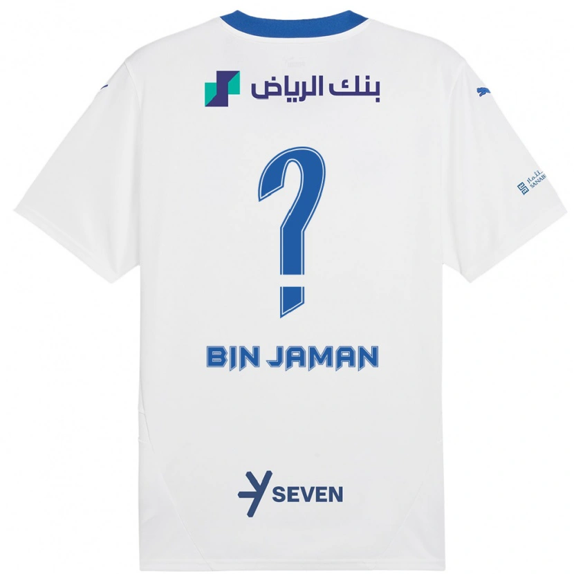Danxen Mann Rakan Bin Jaman #0 Hvit Blå Bortetrøye Drakt Trøye 2024/25 Skjorter T-Skjorte