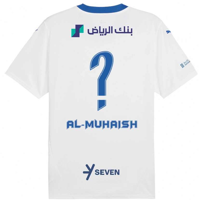 Danxen Mann Mohammed Al-Muhaish #0 Hvit Blå Bortetrøye Drakt Trøye 2024/25 Skjorter T-Skjorte