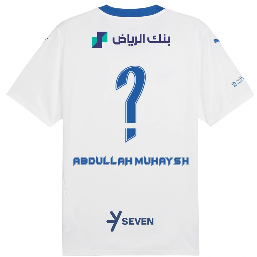 Danxen Mann Mohammed Abdullah Muhaysh #0 Hvit Blå Bortetrøye Drakt Trøye 2024/25 Skjorter T-Skjorte