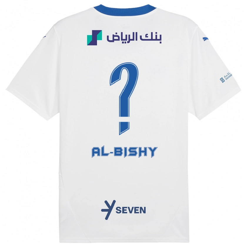 Danxen Mann Bder Abdulaziz Al-Bishy #0 Hvit Blå Bortetrøye Drakt Trøye 2024/25 Skjorter T-Skjorte