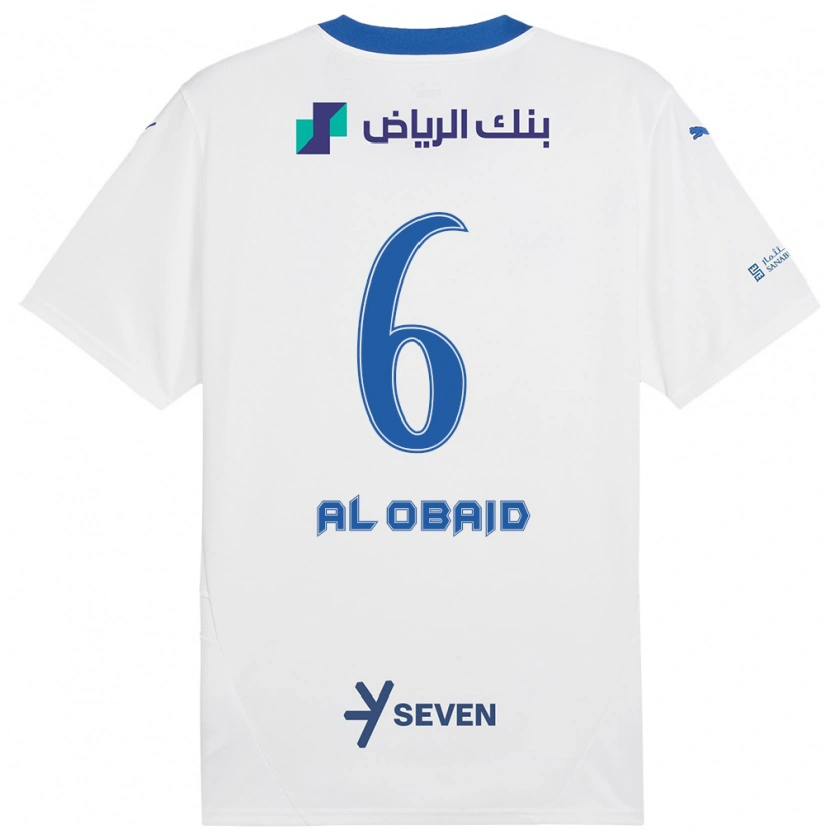 Danxen Mann Lulu Al-Obaid #6 Hvit Blå Bortetrøye Drakt Trøye 2024/25 Skjorter T-Skjorte