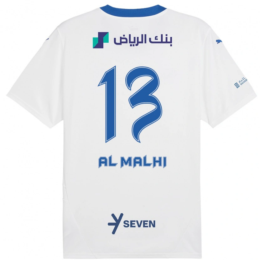 Danxen Mann Al Muhra Al-Malhi #13 Hvit Blå Bortetrøye Drakt Trøye 2024/25 Skjorter T-Skjorte