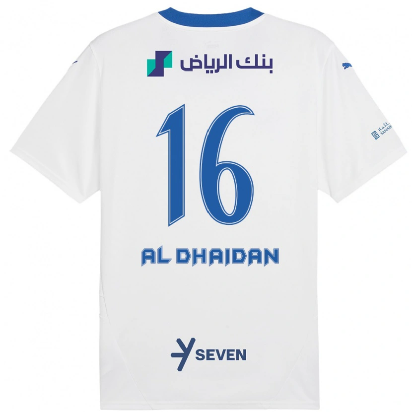 Danxen Mann Nadia Al-Dhaidan #16 Hvit Blå Bortetrøye Drakt Trøye 2024/25 Skjorter T-Skjorte