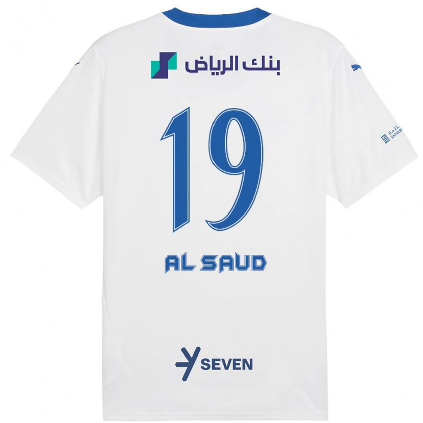 Danxen Mann Manal Al Saud #19 Hvit Blå Bortetrøye Drakt Trøye 2024/25 Skjorter T-Skjorte