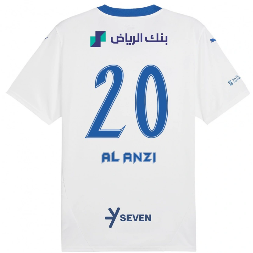 Danxen Mann Areej Al-Anzi #20 Hvit Blå Bortetrøye Drakt Trøye 2024/25 Skjorter T-Skjorte