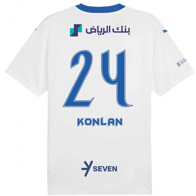 Danxen Mann Cynthia Konlan #24 Hvit Blå Bortetrøye Drakt Trøye 2024/25 Skjorter T-Skjorte