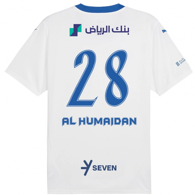Danxen Mann Fay Al-Humaidan #28 Hvit Blå Bortetrøye Drakt Trøye 2024/25 Skjorter T-Skjorte