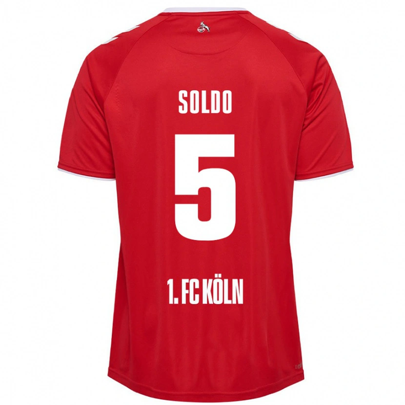 Danxen Mann Nikola Soldo #5 Rød Hvit Bortetrøye Drakt Trøye 2024/25 Skjorter T-Skjorte