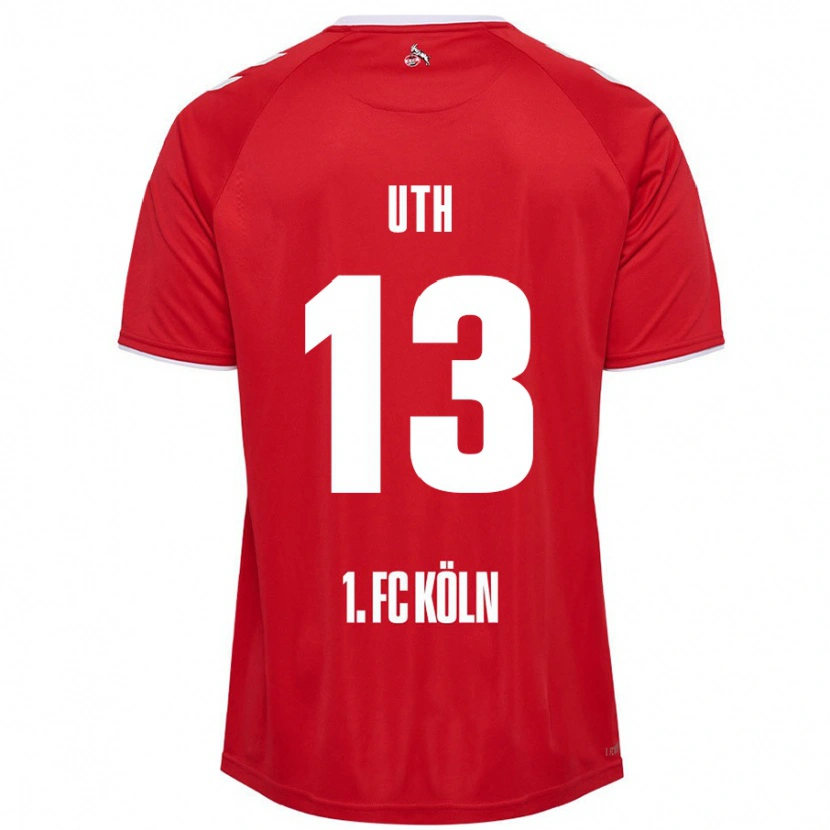 Danxen Mann Mark Uth #13 Rød Hvit Bortetrøye Drakt Trøye 2024/25 Skjorter T-Skjorte