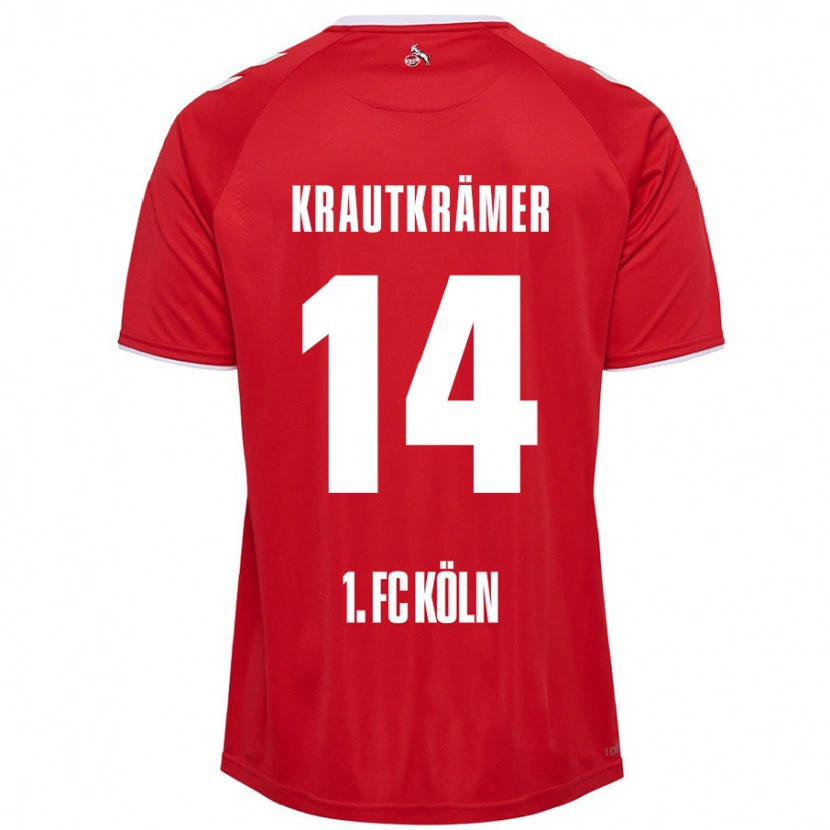 Danxen Mann Jakob Krautkrämer #14 Rød Hvit Bortetrøye Drakt Trøye 2024/25 Skjorter T-Skjorte