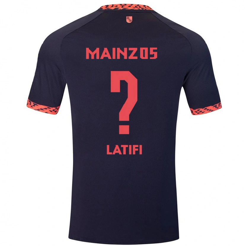Danxen Mann Artan Latifi #0 Blå Korallrød Bortetrøye Drakt Trøye 2024/25 Skjorter T-Skjorte