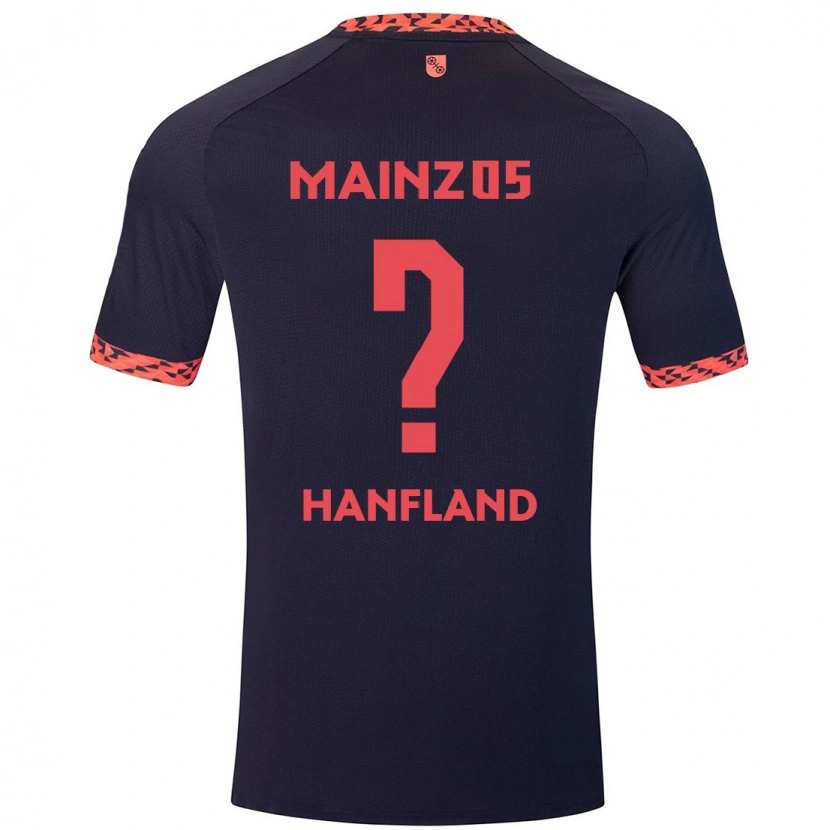 Danxen Mann Paul Hanfland #0 Blå Korallrød Bortetrøye Drakt Trøye 2024/25 Skjorter T-Skjorte