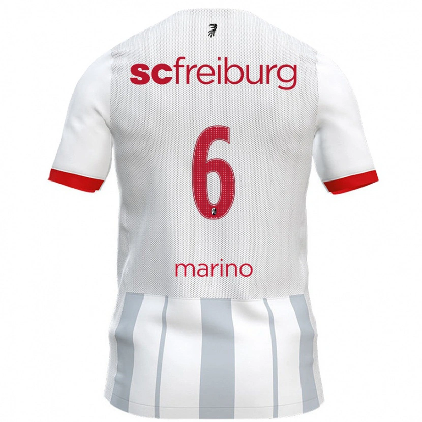 Danxen Mann Luca Marino #6 Hvit Grå Bortetrøye Drakt Trøye 2024/25 Skjorter T-Skjorte