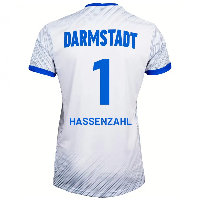 Danxen Mann Leon Hassenzahl #1 Hvit Blå Bortetrøye Drakt Trøye 2024/25 Skjorter T-Skjorte