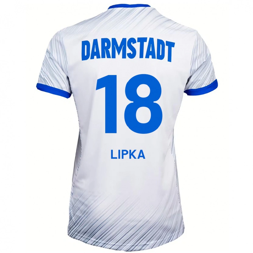 Danxen Mann David Lipka #18 Hvit Blå Bortetrøye Drakt Trøye 2024/25 Skjorter T-Skjorte