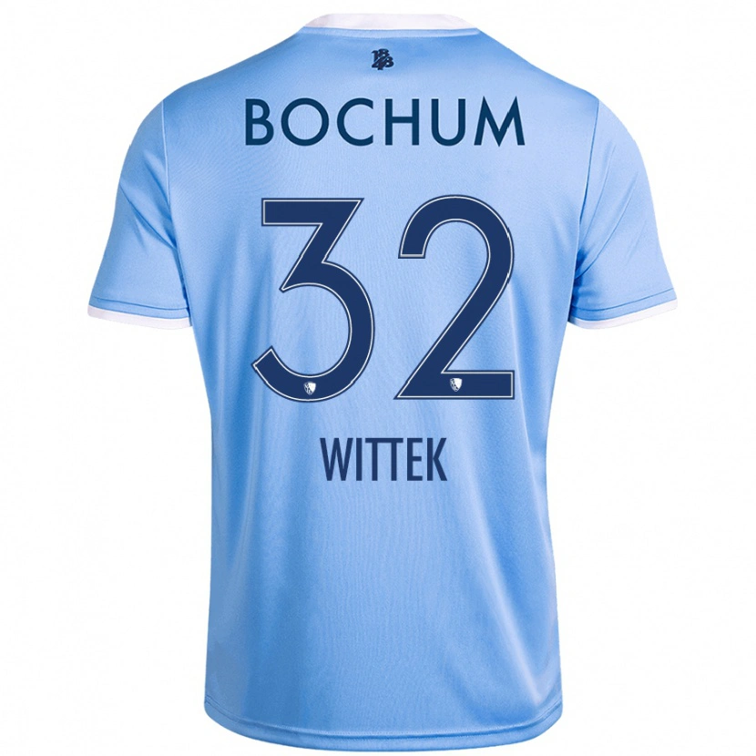 Danxen Mann Maximilian Wittek #32 Himmelblå Bortetrøye Drakt Trøye 2024/25 Skjorter T-Skjorte