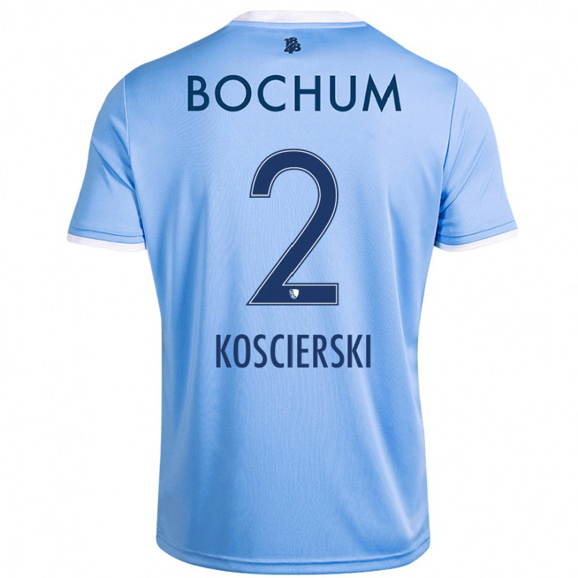 Danxen Mann Kacper Koscierski #2 Himmelblå Bortetrøye Drakt Trøye 2024/25 Skjorter T-Skjorte