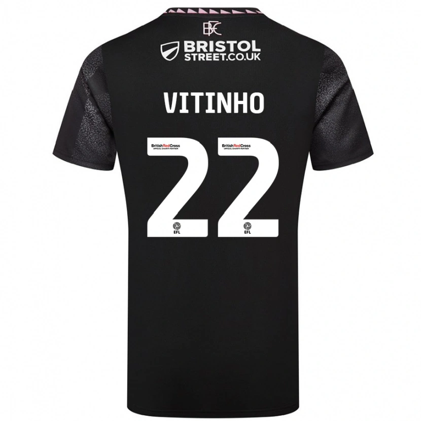 Danxen Mann Vitinho #22 Svart Bortetrøye Drakt Trøye 2024/25 Skjorter T-Skjorte