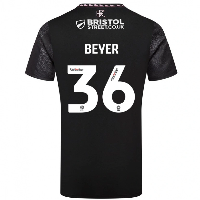 Danxen Mann Jordan Beyer #36 Svart Bortetrøye Drakt Trøye 2024/25 Skjorter T-Skjorte