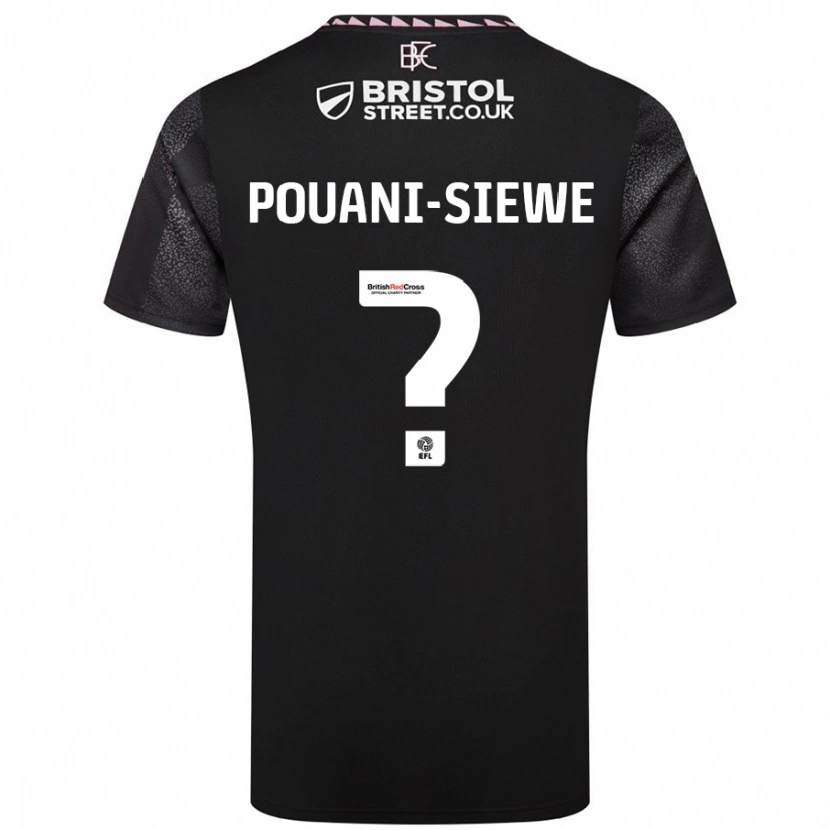 Danxen Mann Brandon Pouani-Siewe #0 Svart Bortetrøye Drakt Trøye 2024/25 Skjorter T-Skjorte