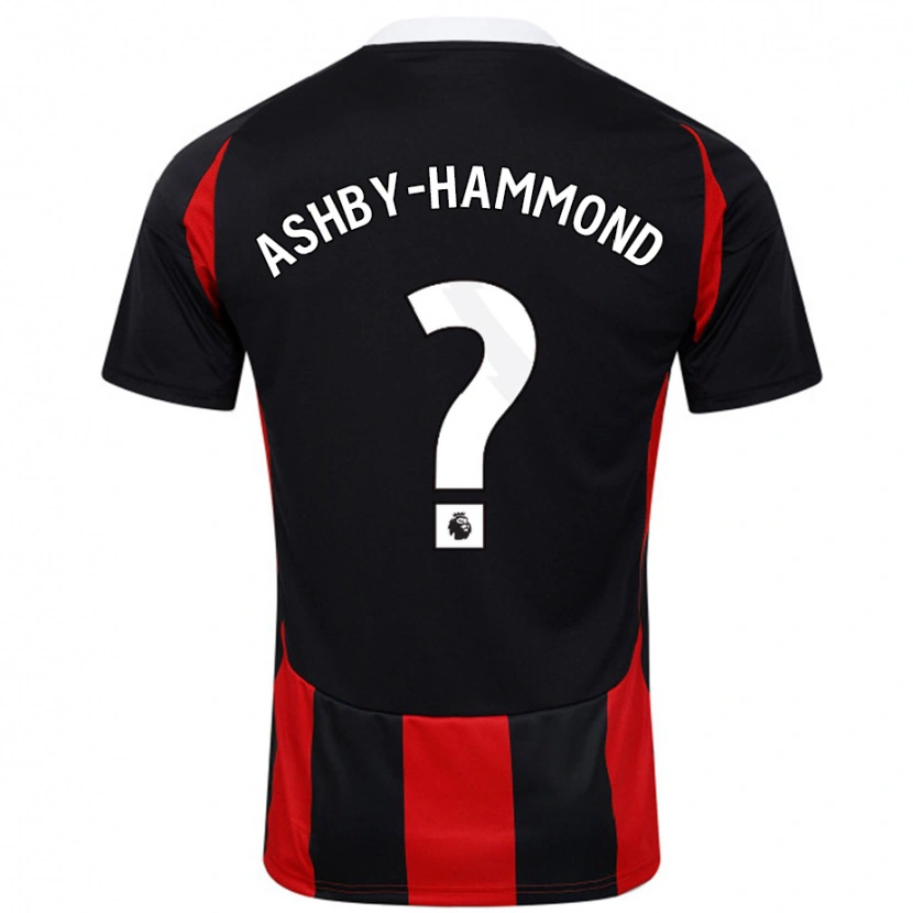 Danxen Mann Luca Ashby-Hammond #0 Svart Rød Bortetrøye Drakt Trøye 2024/25 Skjorter T-Skjorte