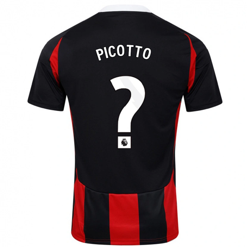 Danxen Mann Luca Picotto #0 Svart Rød Bortetrøye Drakt Trøye 2024/25 Skjorter T-Skjorte