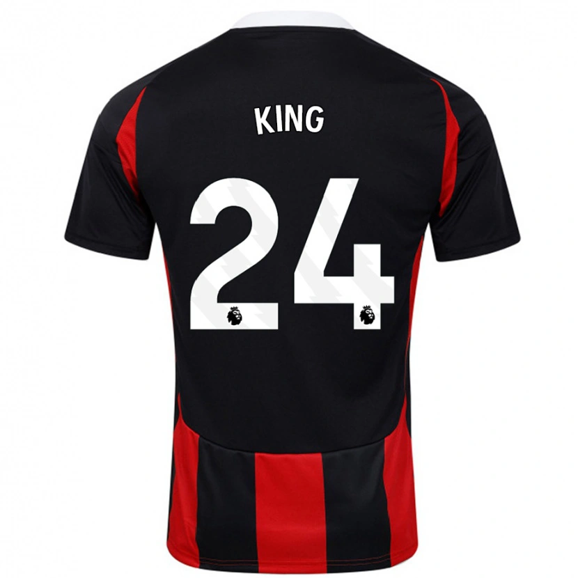 Danxen Mann Joshua King #24 Svart Rød Bortetrøye Drakt Trøye 2024/25 Skjorter T-Skjorte