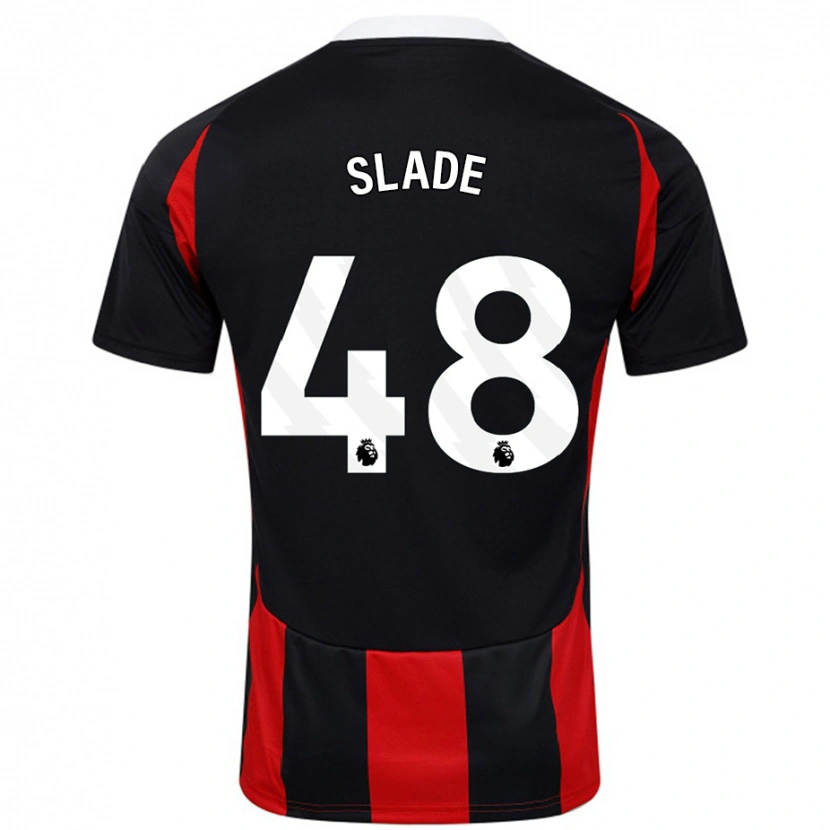 Danxen Mann Bradley Slade #48 Svart Rød Bortetrøye Drakt Trøye 2024/25 Skjorter T-Skjorte