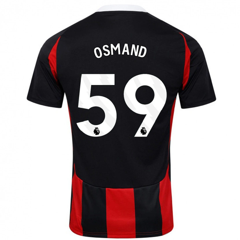 Danxen Mann Callum Osmand #59 Svart Rød Bortetrøye Drakt Trøye 2024/25 Skjorter T-Skjorte