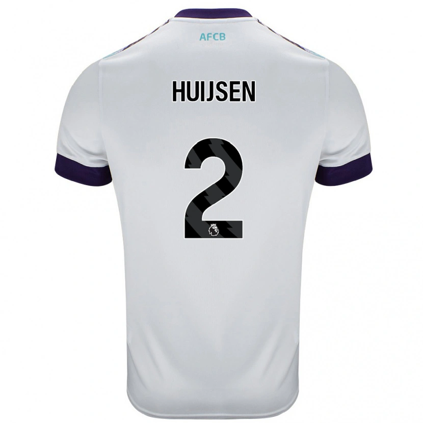 Danxen Mann Dean Huijsen #2 Hvit Grønn Lilla Bortetrøye Drakt Trøye 2024/25 Skjorter T-Skjorte