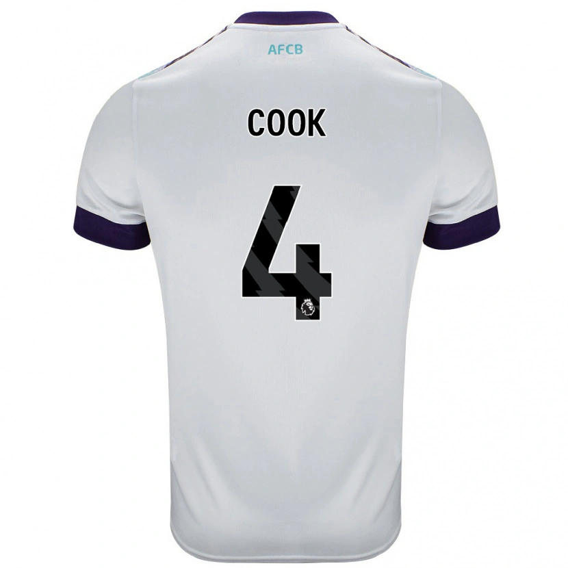 Danxen Mann Lewis Cook #4 Hvit Grønn Lilla Bortetrøye Drakt Trøye 2024/25 Skjorter T-Skjorte