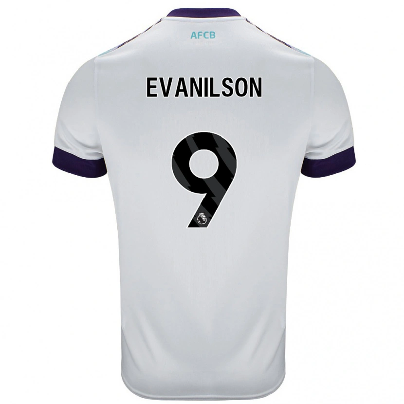 Danxen Mann Evanilson #9 Hvit Grønn Lilla Bortetrøye Drakt Trøye 2024/25 Skjorter T-Skjorte