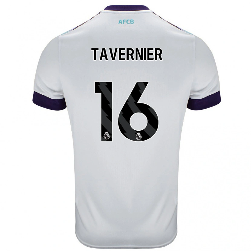 Danxen Mann Marcus Tavernier #16 Hvit Grønn Lilla Bortetrøye Drakt Trøye 2024/25 Skjorter T-Skjorte