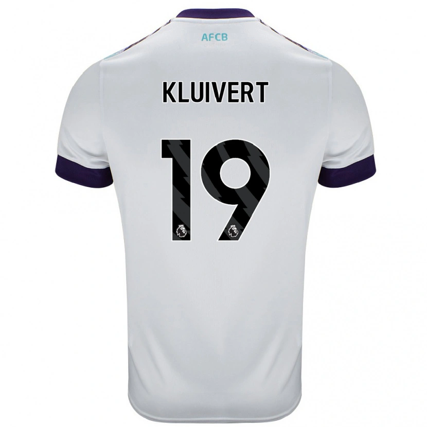 Danxen Mann Justin Kluivert #19 Hvit Grønn Lilla Bortetrøye Drakt Trøye 2024/25 Skjorter T-Skjorte