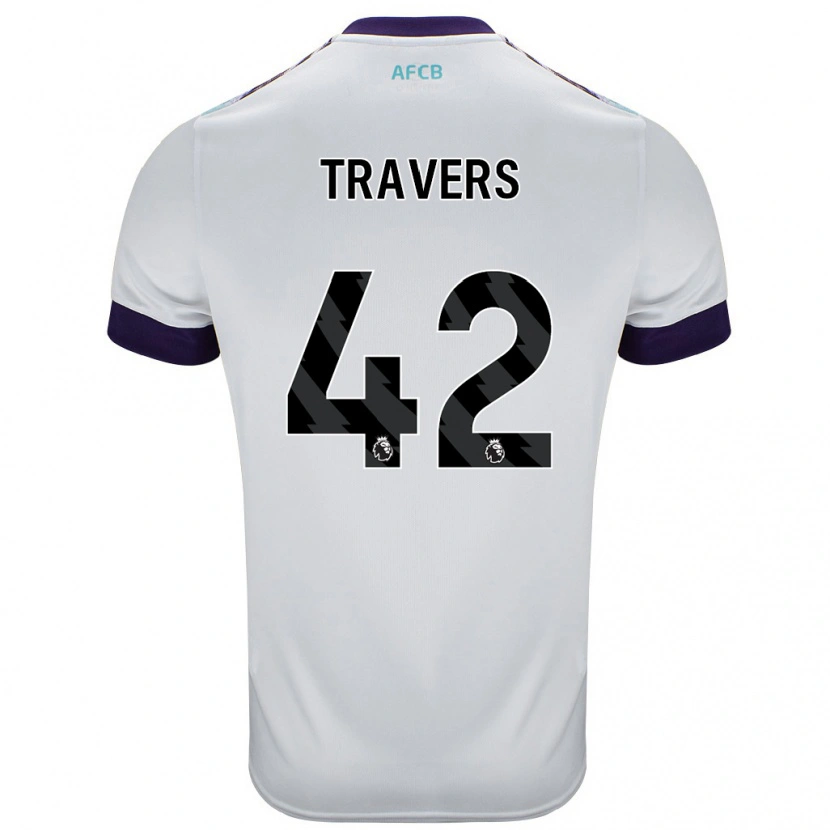 Danxen Mann Mark Travers #42 Hvit Grønn Lilla Bortetrøye Drakt Trøye 2024/25 Skjorter T-Skjorte