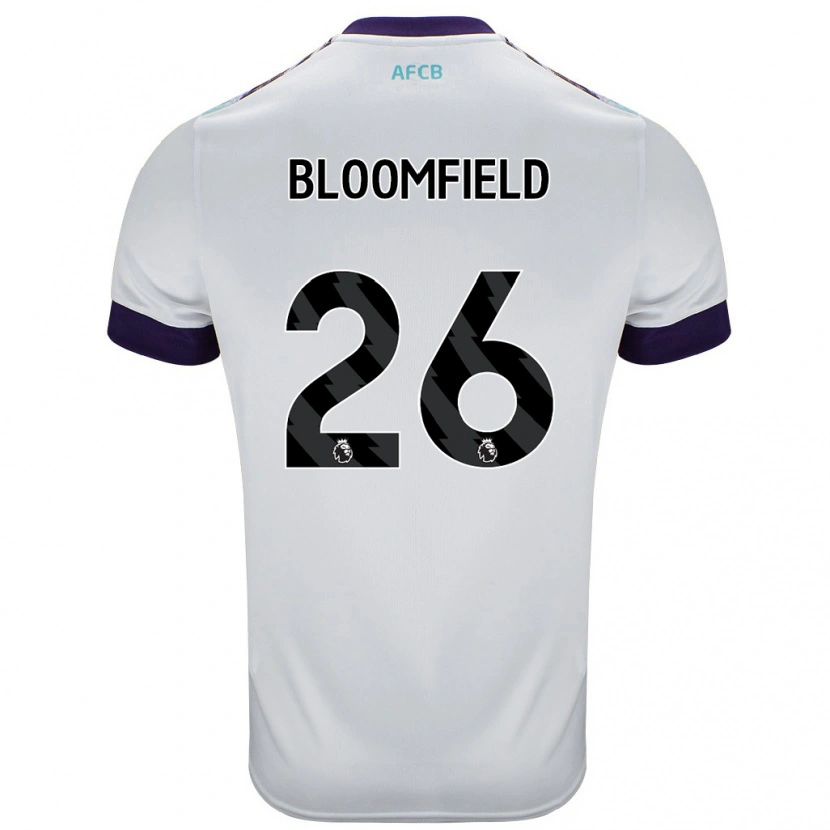 Danxen Mann Erin Bloomfield #26 Hvit Grønn Lilla Bortetrøye Drakt Trøye 2024/25 Skjorter T-Skjorte