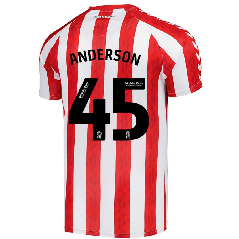 Danxen Dame Joe Anderson #45 Rød Hvit Hjemmetrøye Drakt Trøye 2024/25 Skjorter T-Skjorte
