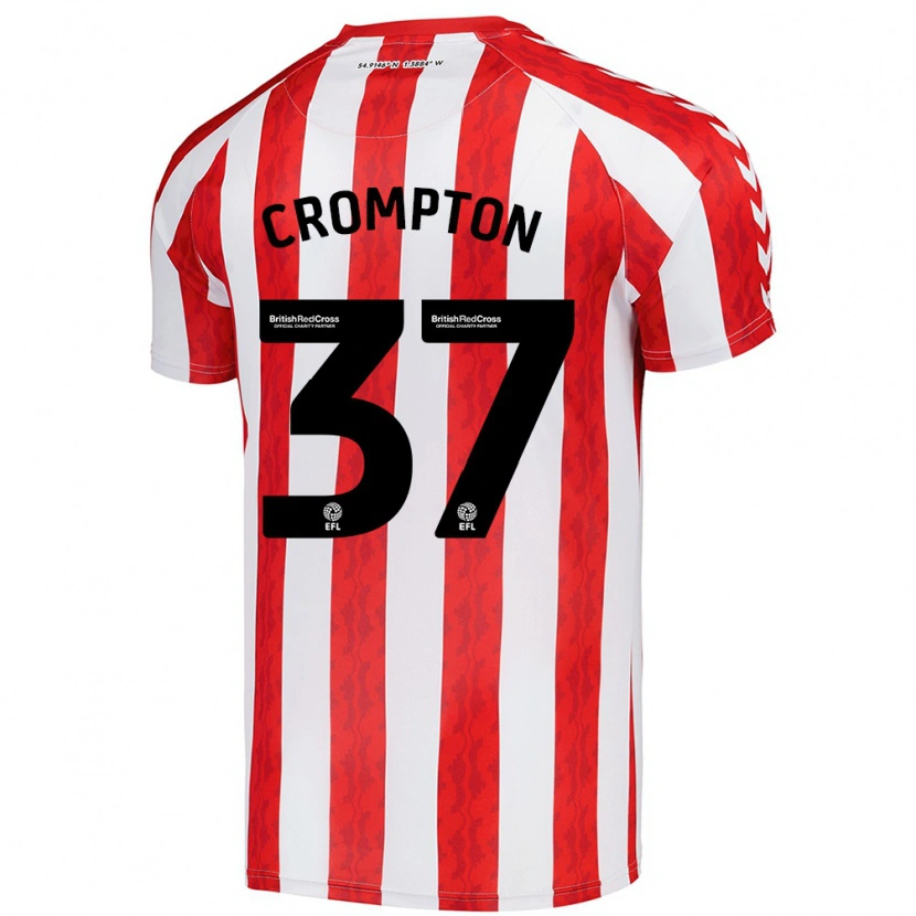 Danxen Dame Ben Crompton #37 Rød Hvit Hjemmetrøye Drakt Trøye 2024/25 Skjorter T-Skjorte