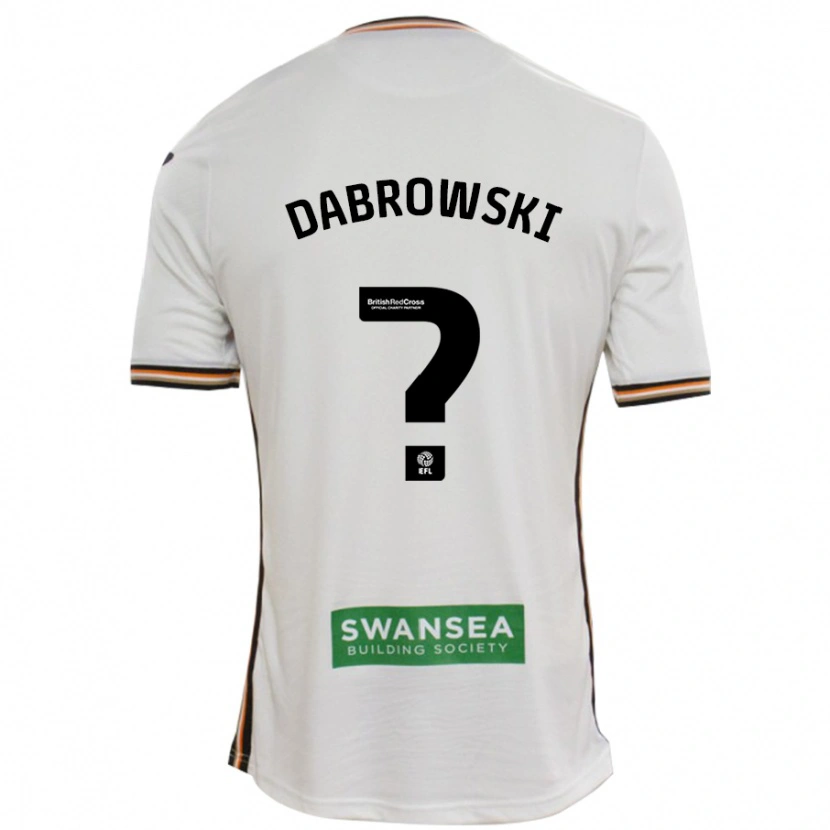Danxen Dame Sebastian Dabrowski #0 Hvit Hjemmetrøye Drakt Trøye 2024/25 Skjorter T-Skjorte