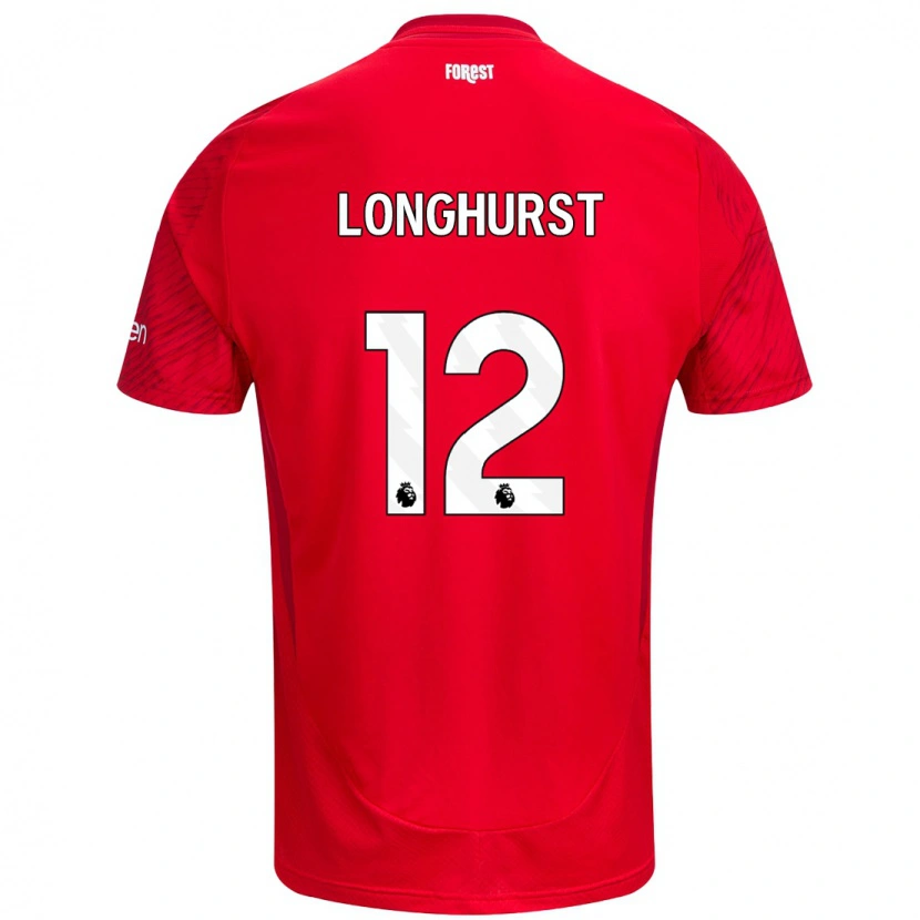 Danxen Dame Kate Longhurst #12 Rød Hvit Hjemmetrøye Drakt Trøye 2024/25 Skjorter T-Skjorte