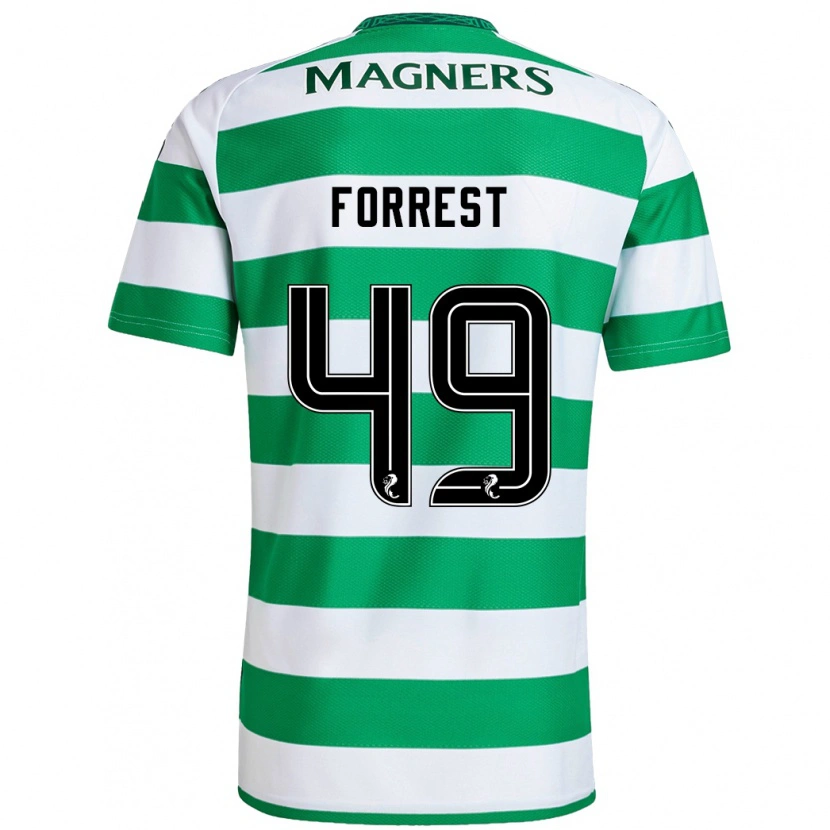 Danxen Dame James Forrest #49 Grønn Hvit Hjemmetrøye Drakt Trøye 2024/25 Skjorter T-Skjorte