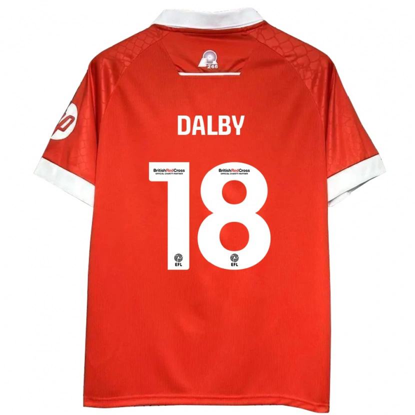 Danxen Dame Sam Dalby #18 Rød Hvit Hjemmetrøye Drakt Trøye 2024/25 Skjorter T-Skjorte