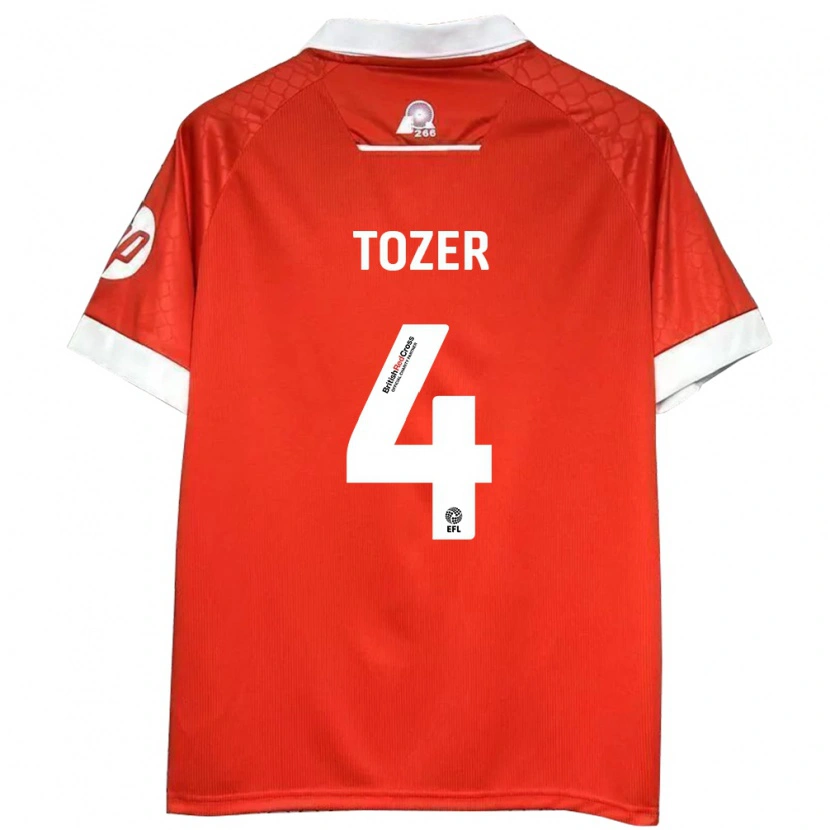 Danxen Dame Ben Tozer #4 Rød Hvit Hjemmetrøye Drakt Trøye 2024/25 Skjorter T-Skjorte