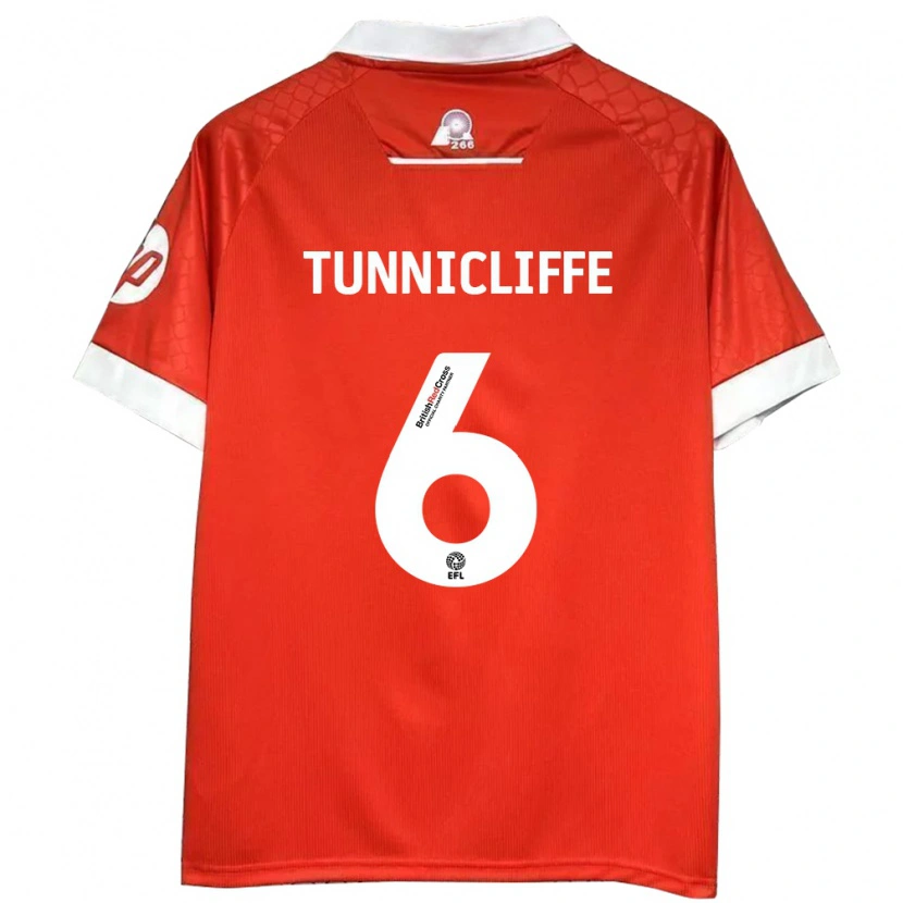 Danxen Dame Jordan Tunnicliffe #6 Rød Hvit Hjemmetrøye Drakt Trøye 2024/25 Skjorter T-Skjorte