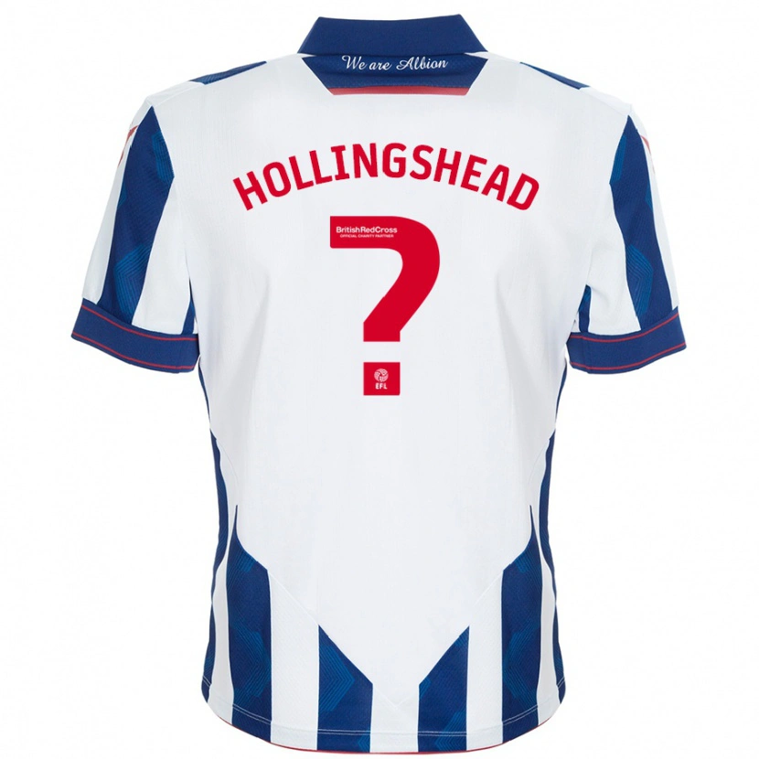 Danxen Dame Ronnie Hollingshead #0 Hvit Mørkeblå Hjemmetrøye Drakt Trøye 2024/25 Skjorter T-Skjorte