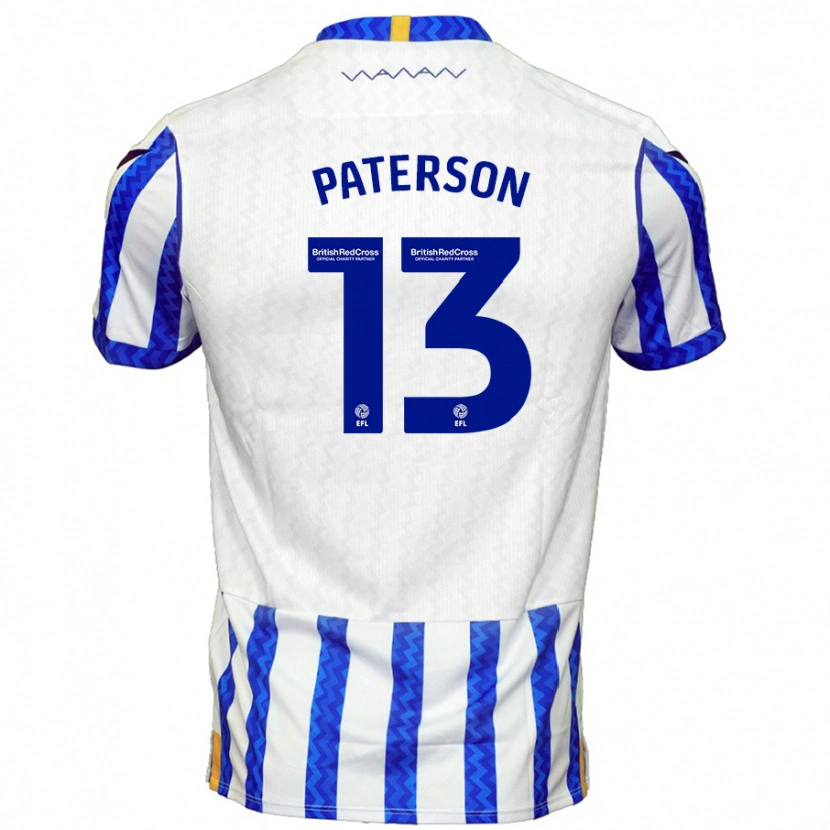 Danxen Dame Callum Paterson #13 Blå Hvit Hjemmetrøye Drakt Trøye 2024/25 Skjorter T-Skjorte
