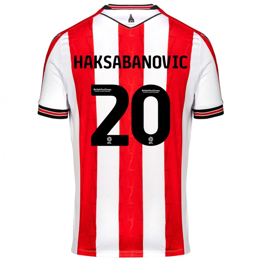Danxen Dame Sead Hakšabanović #20 Rød Hvit Hjemmetrøye Drakt Trøye 2024/25 Skjorter T-Skjorte
