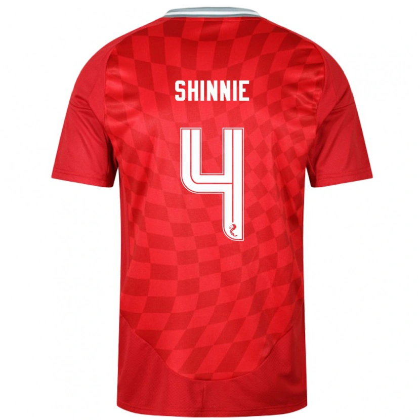 Danxen Dame Graeme Shinnie #4 Rød Hjemmetrøye Drakt Trøye 2024/25 Skjorter T-Skjorte