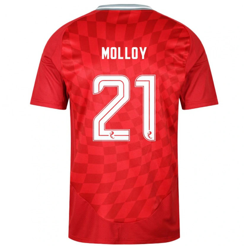 Danxen Dame Gavin Molloy #21 Rød Hjemmetrøye Drakt Trøye 2024/25 Skjorter T-Skjorte