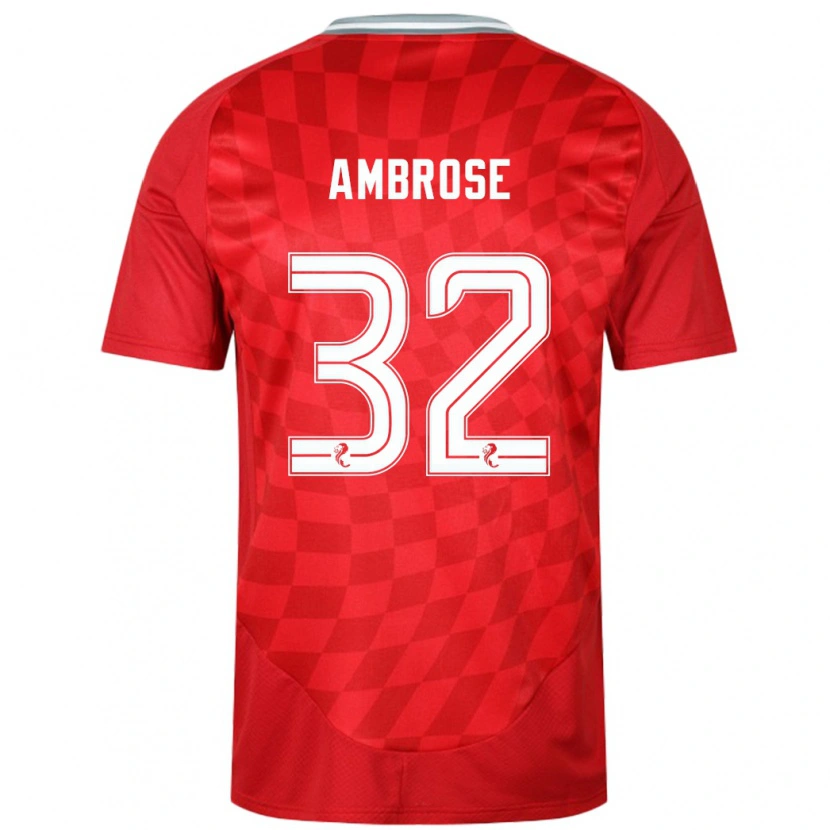 Danxen Dame Peter Ambrose #32 Rød Hjemmetrøye Drakt Trøye 2024/25 Skjorter T-Skjorte